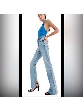 Zara Light Blue Straight Leg Jeans